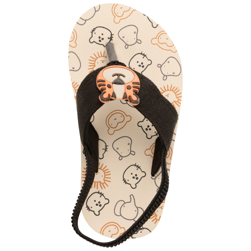 Chanclas con tira flexible estampadas con insignia de tigre para bebé niño 