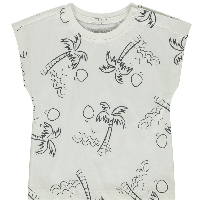 Camiseta manga corta estampado palmeras para bebé niño 