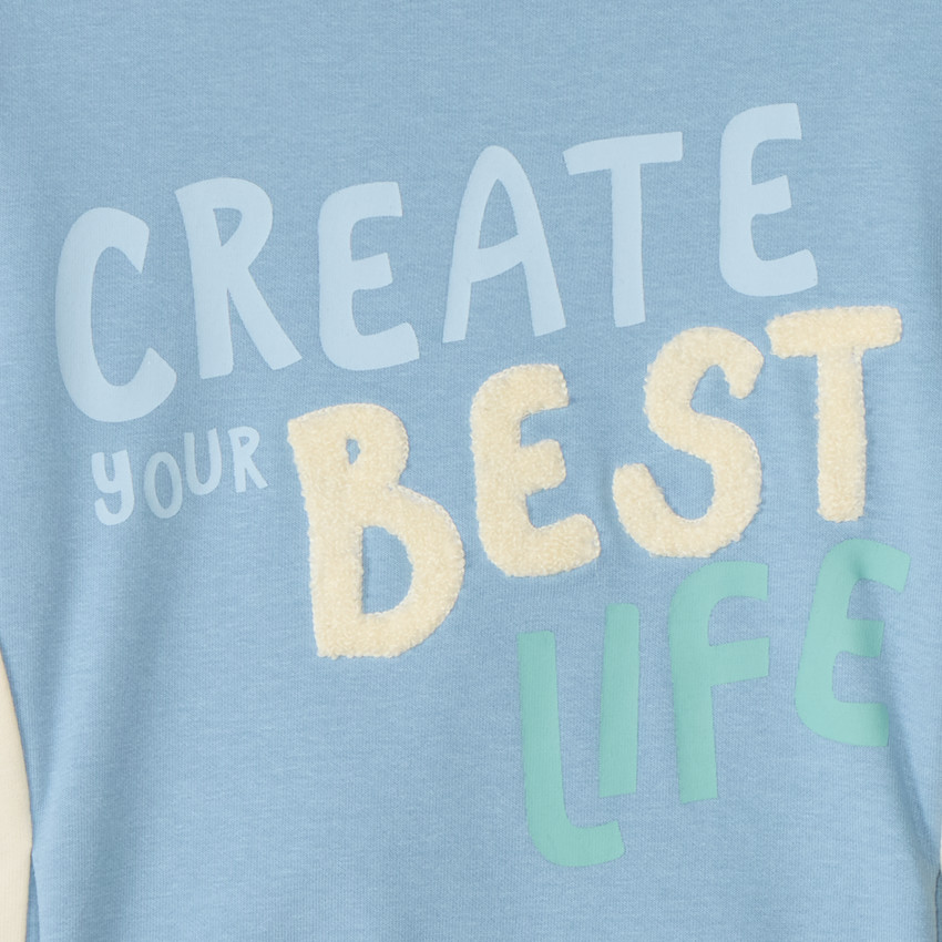 Sudadera de felpa con paneles para niño 