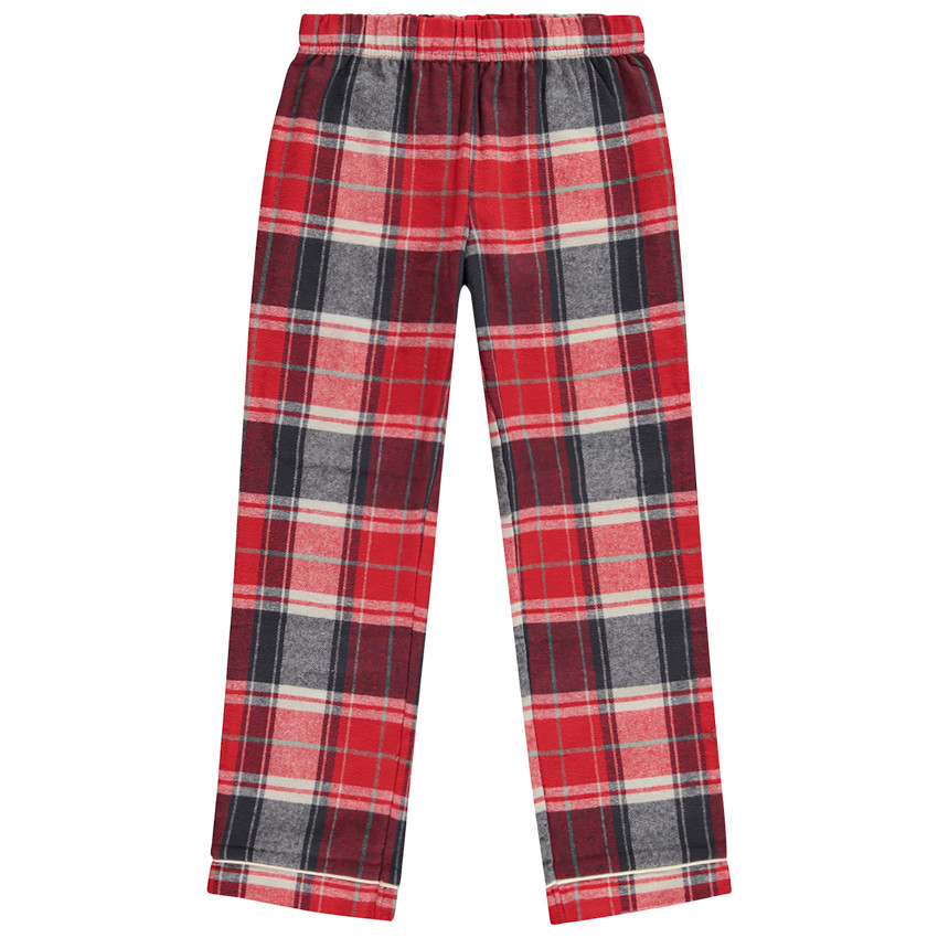 Conjunto de pijama de 2 piezas con pantalón de franela a cuadros 