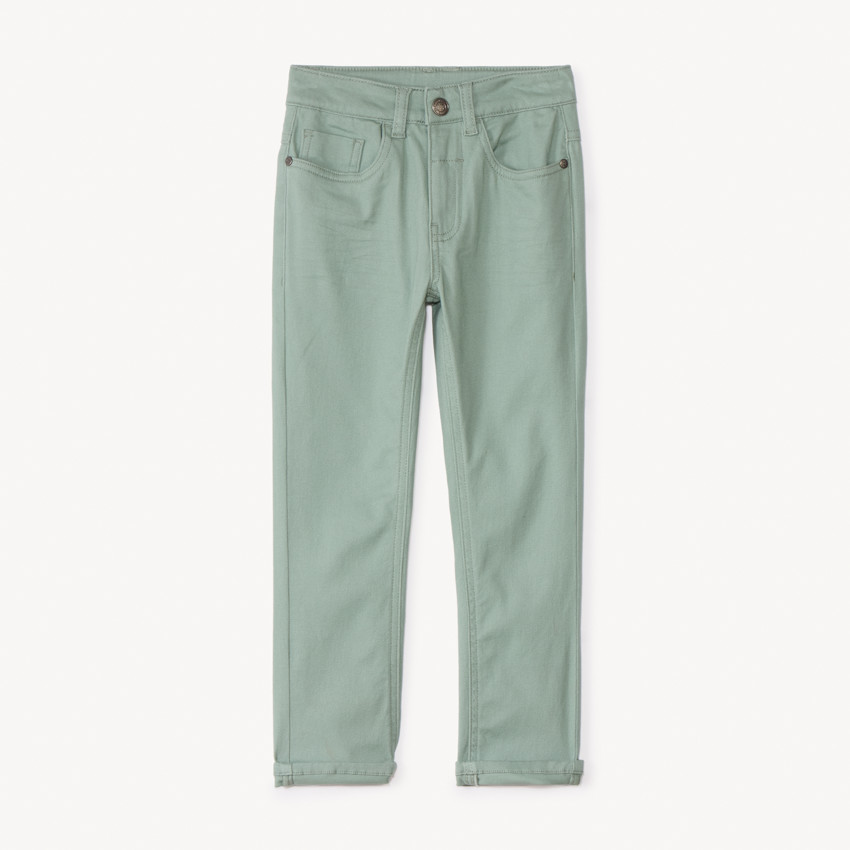 Pantalón slim liso efecto arrugado para niño 
