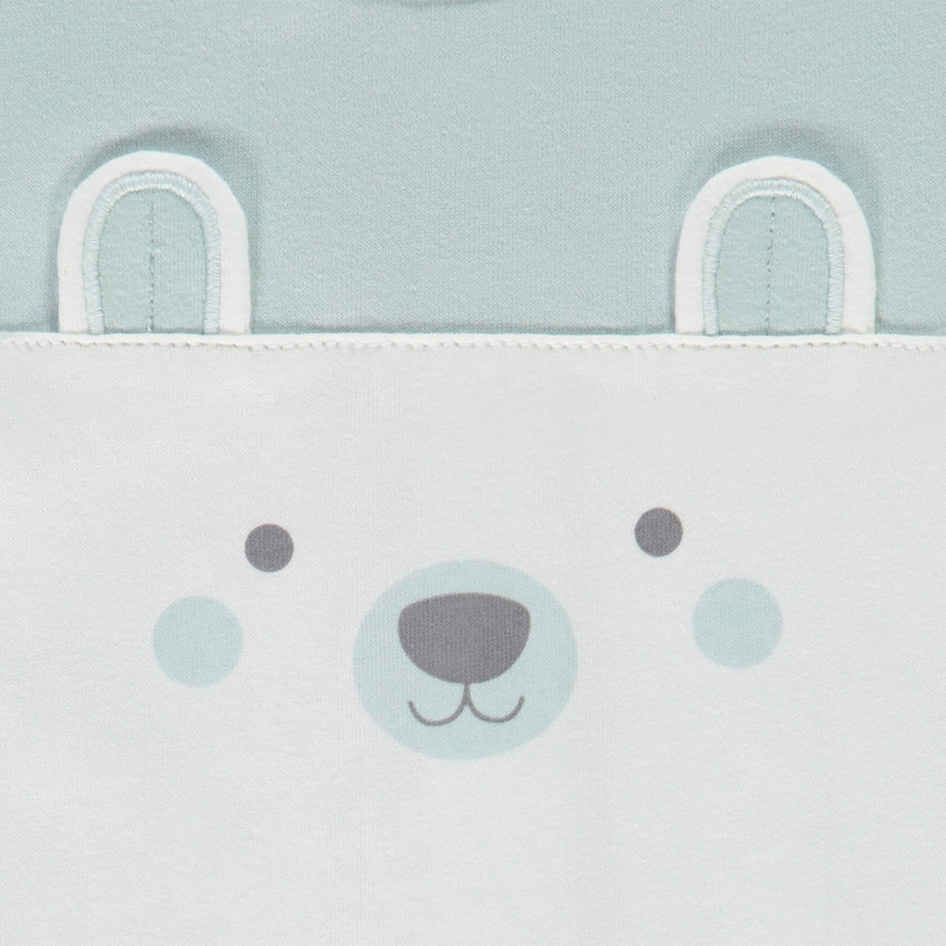 Conjunto corto de 2 piezas de felpa con estampado de osito para bebé niño 