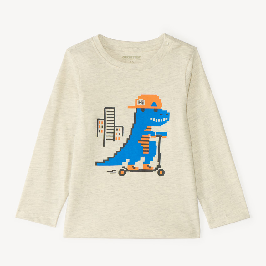 Playera de manga larga para bebé niño con estampado divertido 
