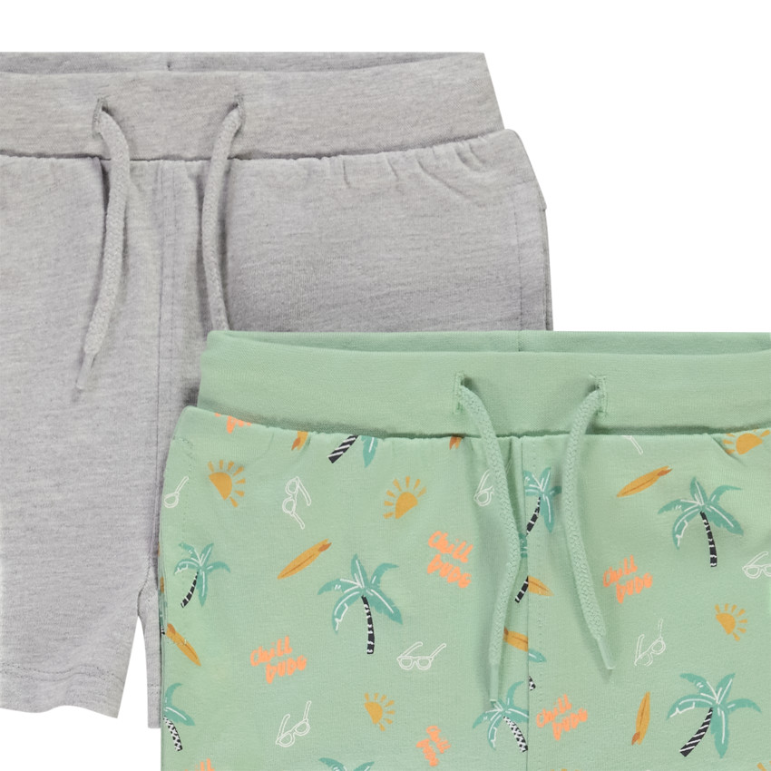 Pack de 4 bermudas de jersey con estampado de palmeras para bebé niño 