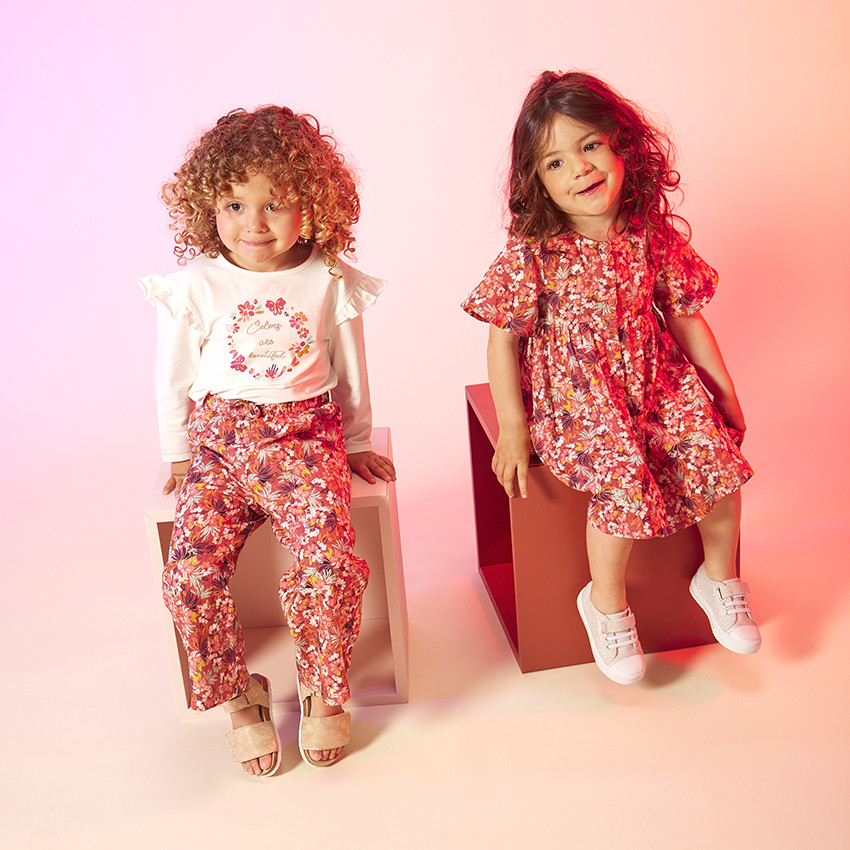 Pantalón fluido estampado floral para bebé niña 