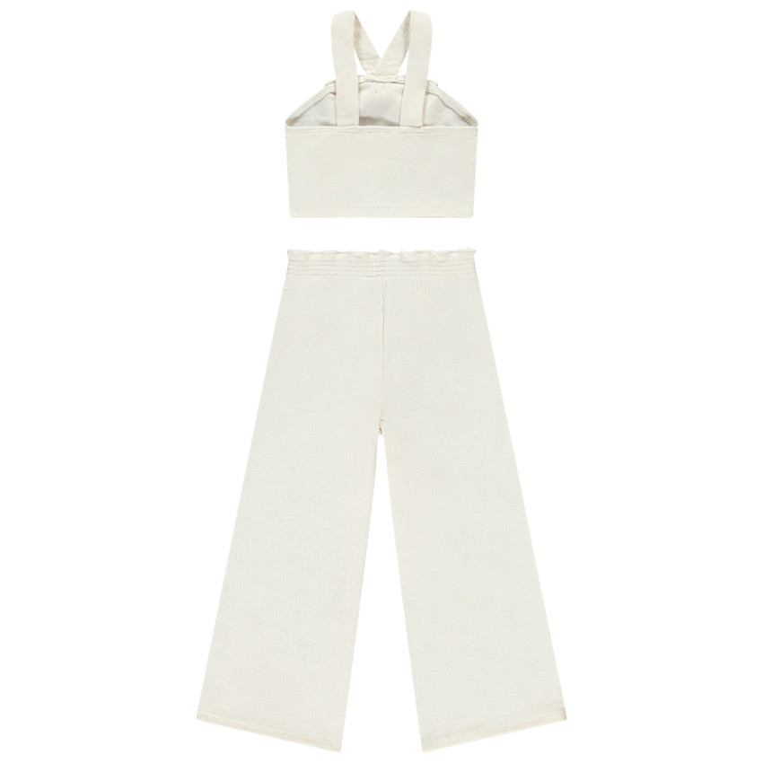 Conjunto de 2 piezas de punto con efecto arrugado para niña 