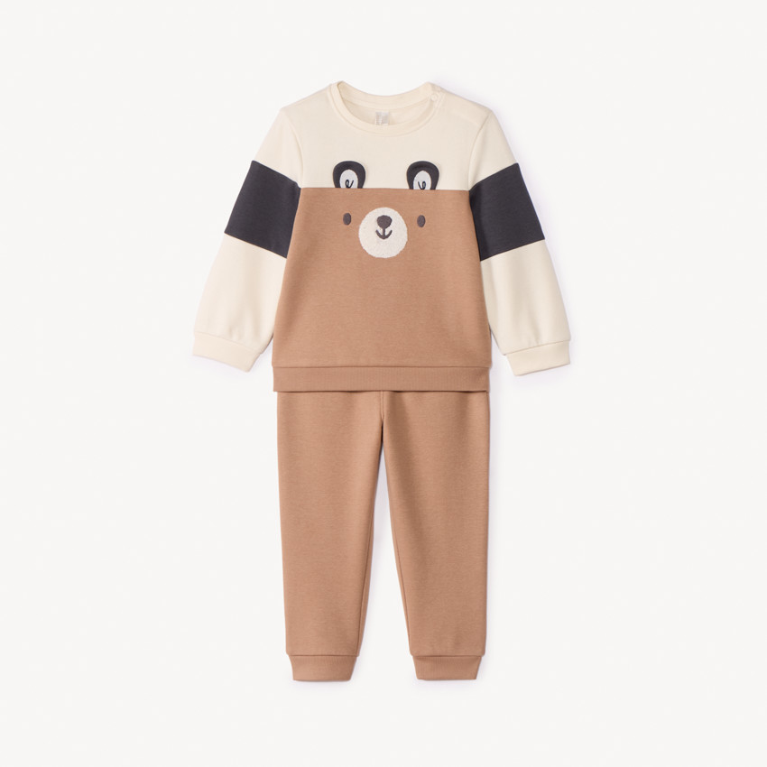 Conjunto de chándal lúdico efecto color block para bebé niño 