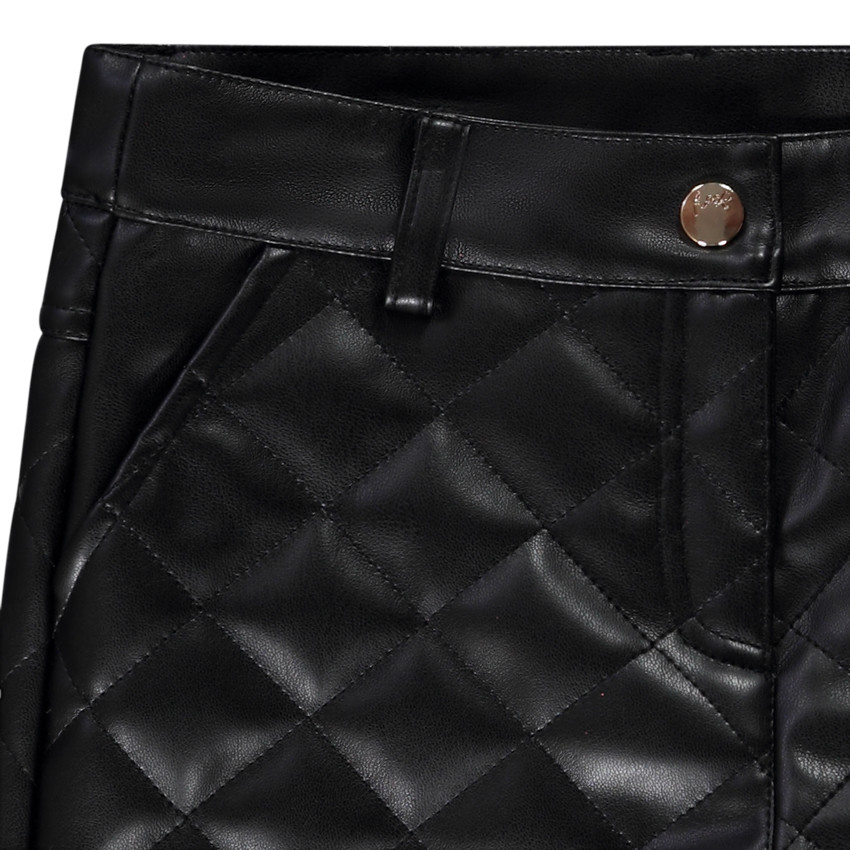 Short de similicuir con efecto acolchado para niña 