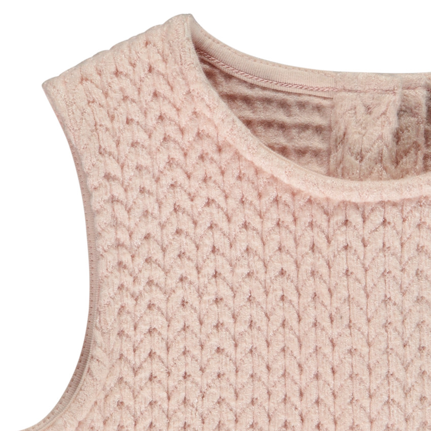 Conjunto de blusa sin mangas y legging liso para bebé niña 