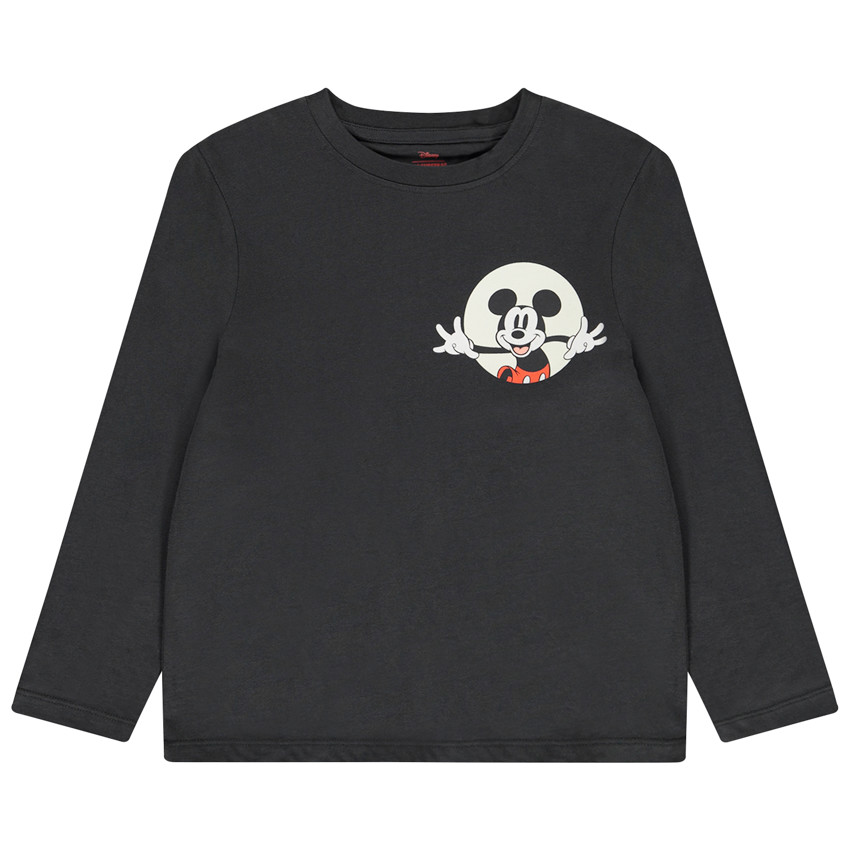 Camiseta de manga larga unicolor Mickey Disney para niño 