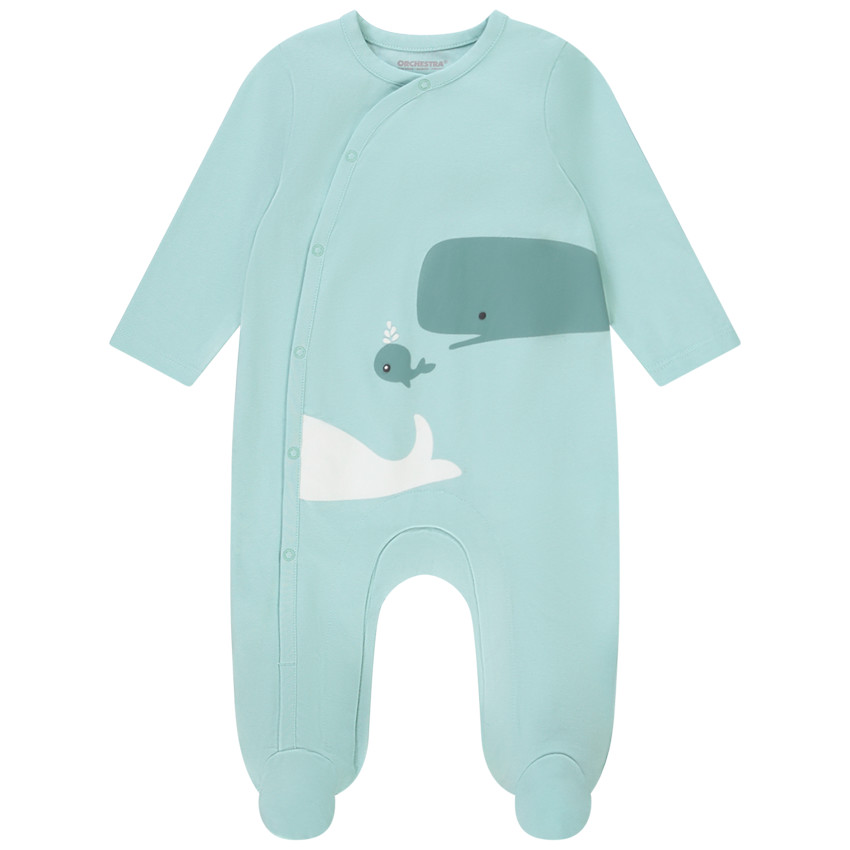 Lote de 2 peleles de punto estampado ballenas para bebé niño 