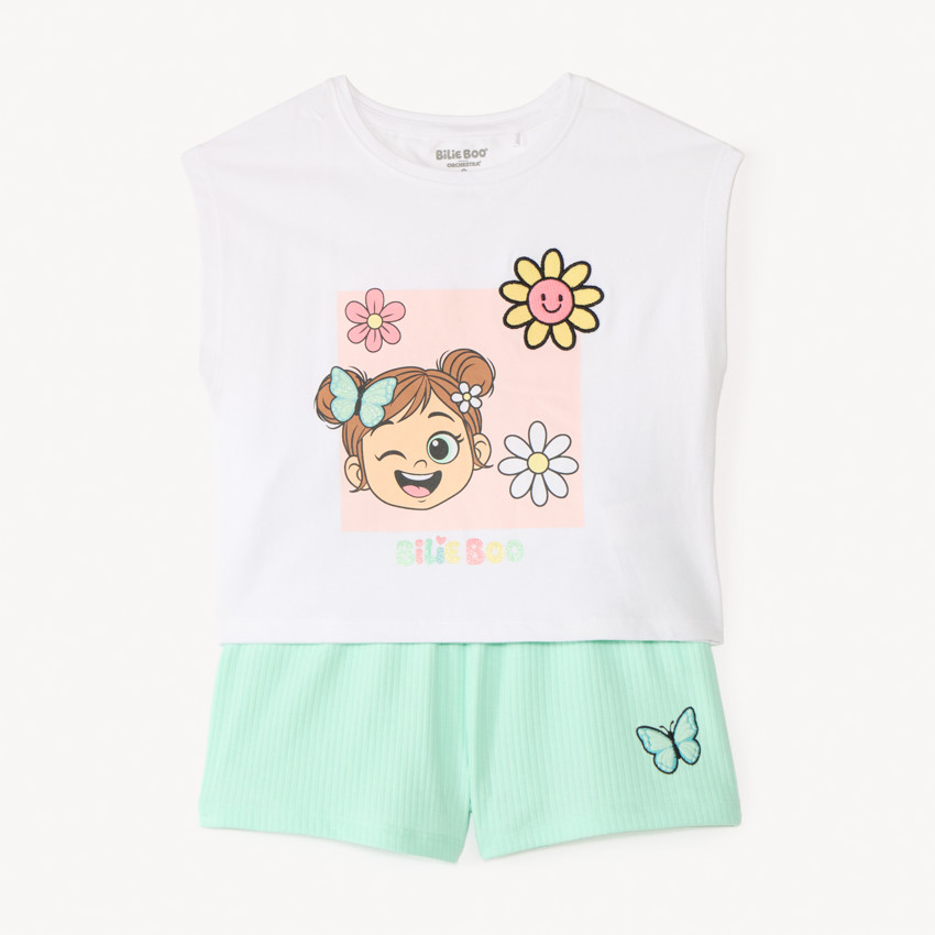 Conjunto de 2 piezas camiseta + short Bilie Boo para niña 