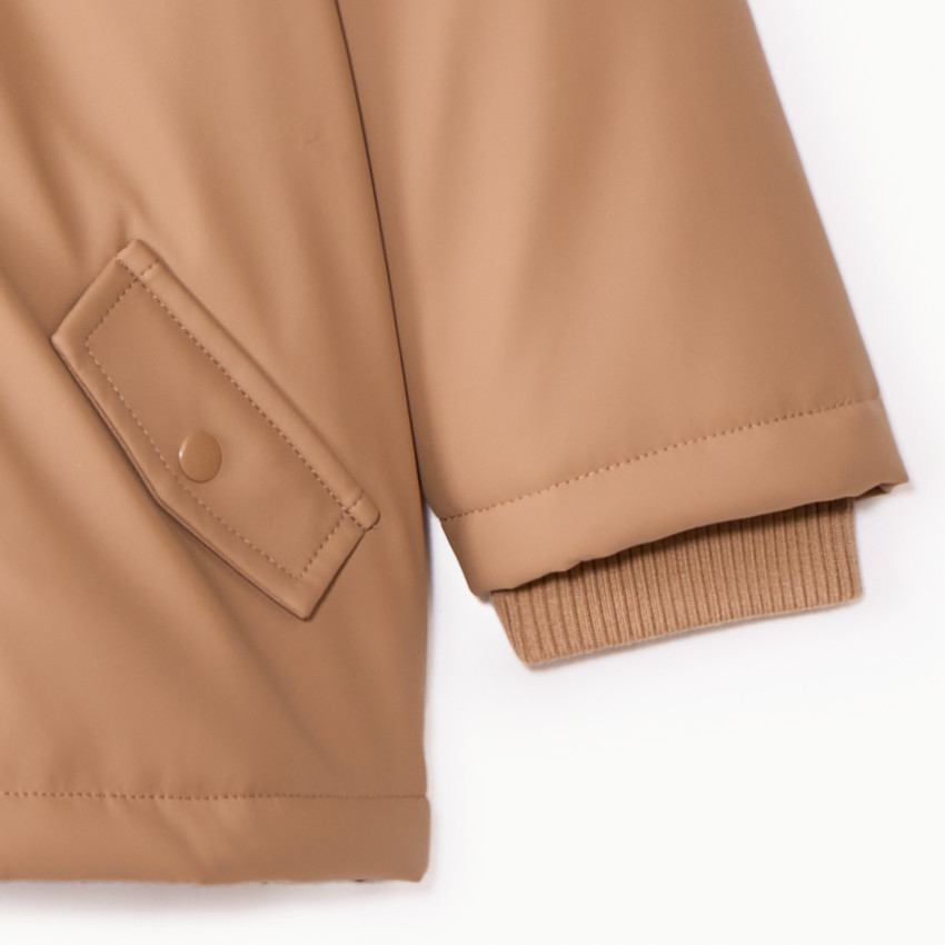 Parka uni marron avec capuche oreilles ludiques pour bébé garçon  