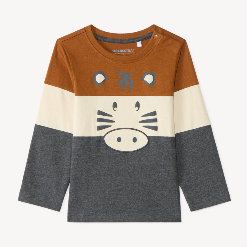 Camiseta de manga larga para bebé niño con estampado divertido. 