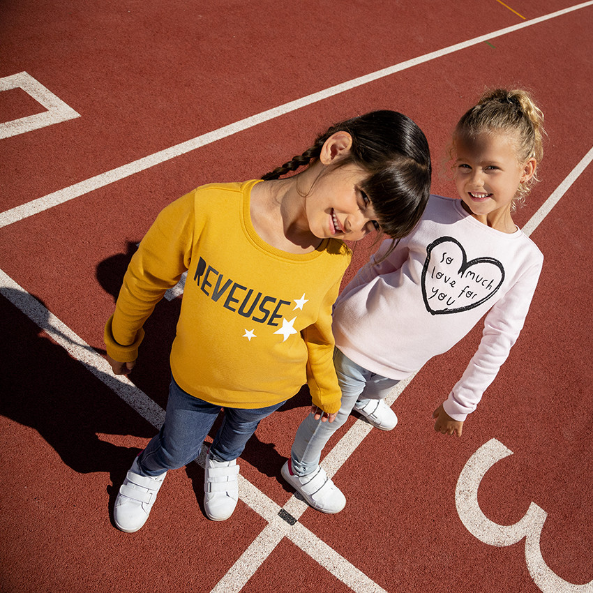 Jeans skinny efecto desgastado de denim para niña 