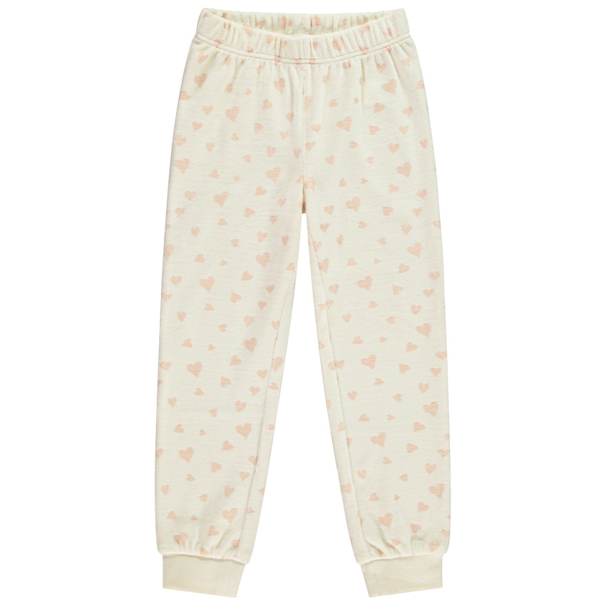 Pijama de sherpa y terciopelo con estampado de gato para niña 