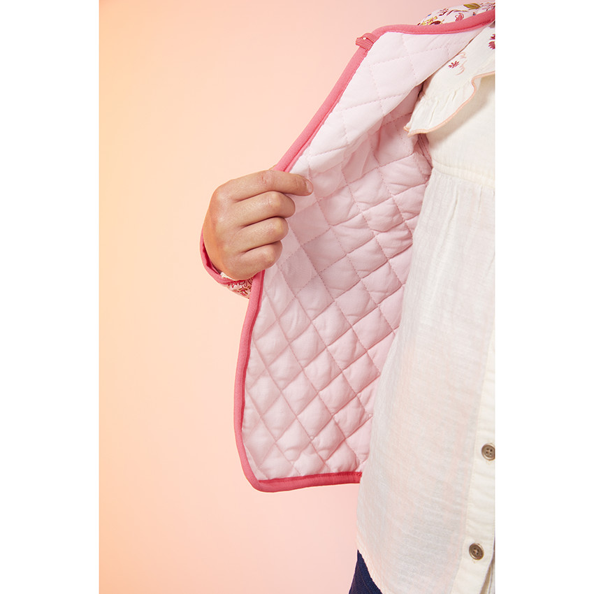 Chaqueta acolchada reversible con estampado floral para niña 