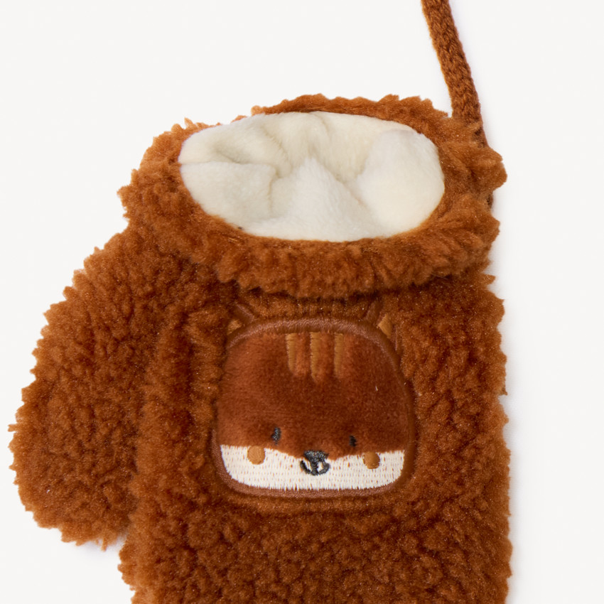 Manoplas de sherpa con forro micropolar bordado para bebé 