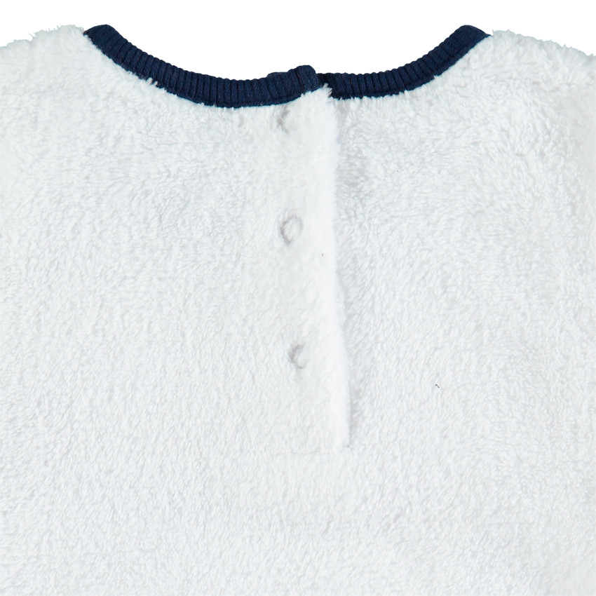 Pijama de terciopelo bicolor con animal y estrellas bordadas  