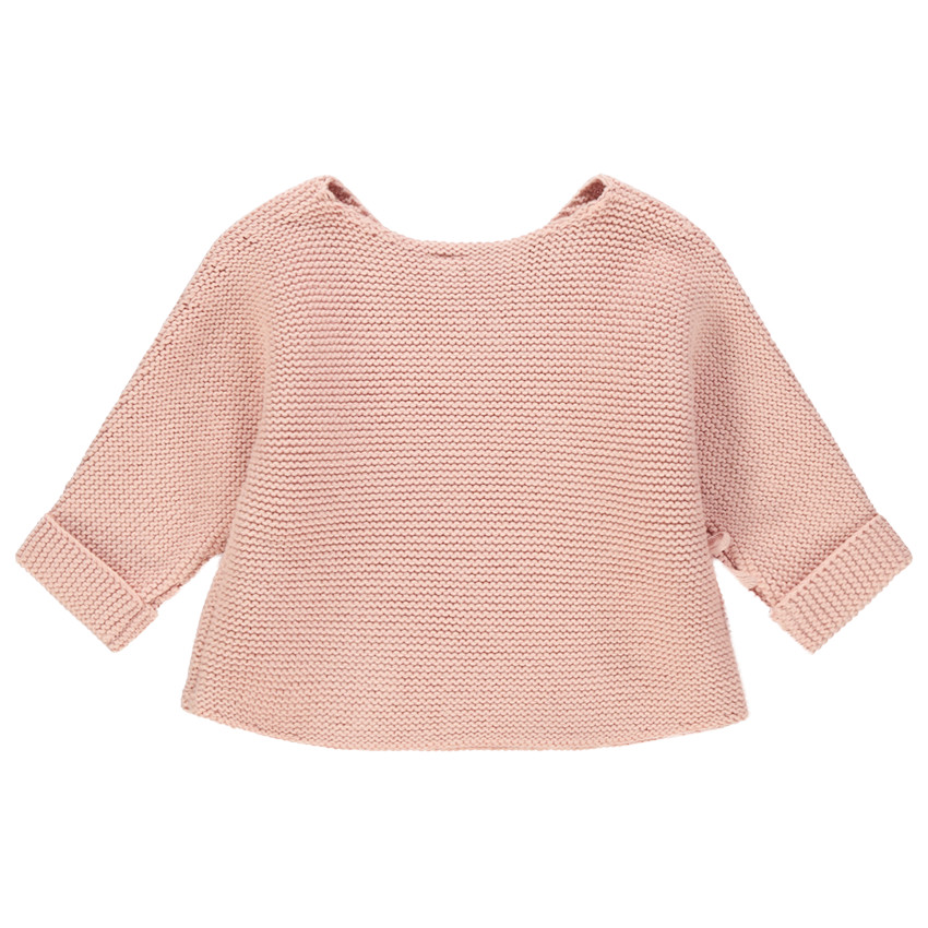 Jersey de punto rosa de algodón para bebé niña 