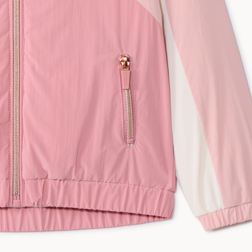 Chaqueta cortavientos forrada efecto color block para niña 