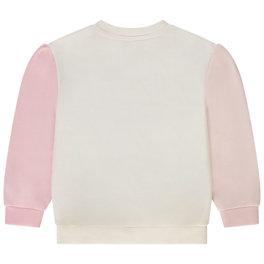 Sudadera efecto color block con bordado para niña 