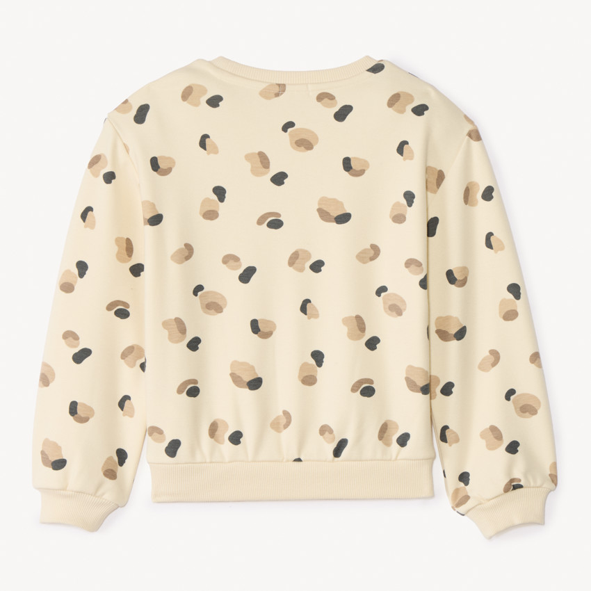 Sudadera de felpa oversize con estampado salpicado para niña 