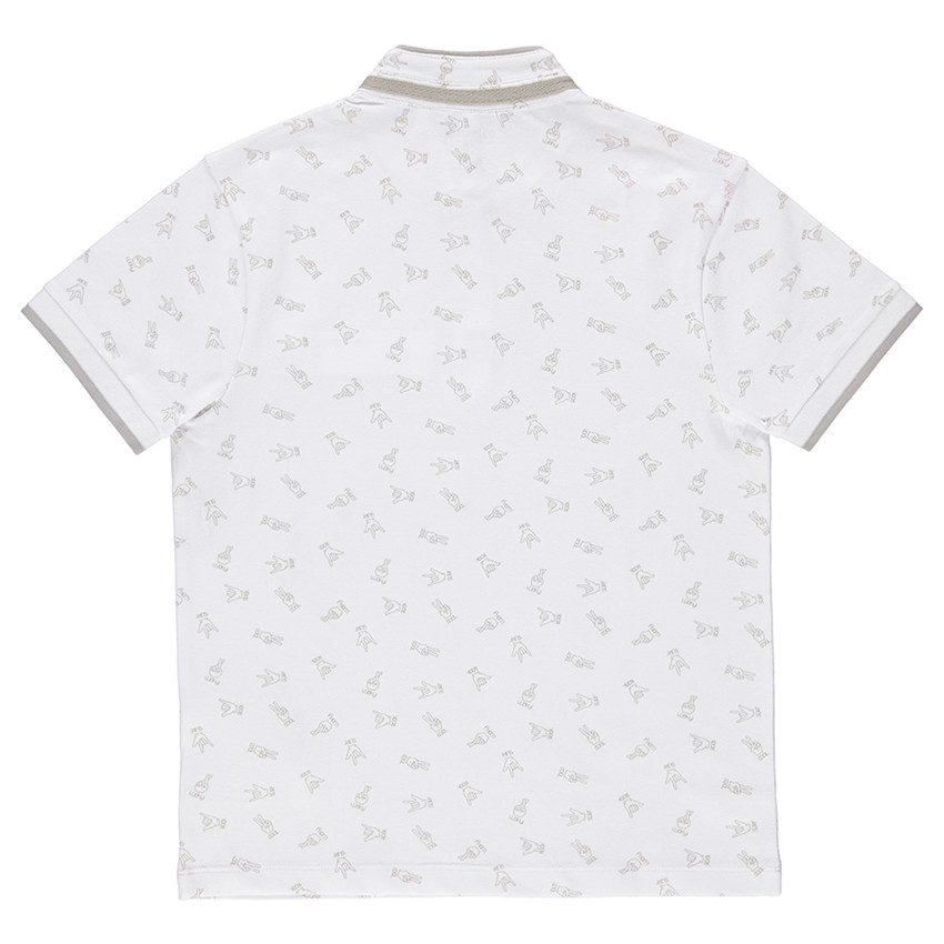 Júnior - Polo de manga corta con estampado de manos all-over con cuello mao 