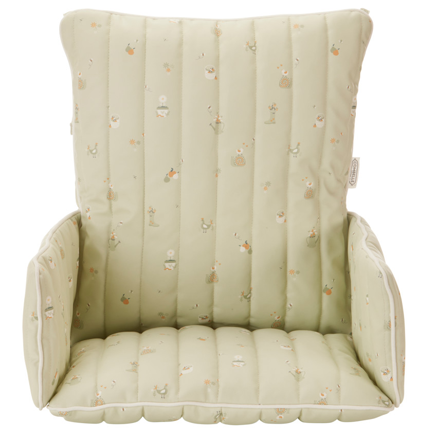 Coussin de chaise haute imperméable Promenade Bucolique vert 