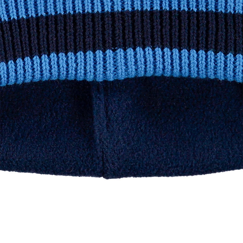 Gorro de punto de rayas con forro de micropolar y pompón  Additional Gorro de punto de rayas con forro de micropolar y pompón