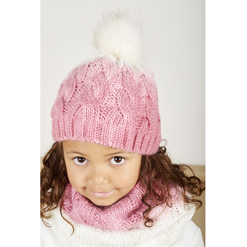 Conjunto de gorro + cuello en punto tie & dye para niña 