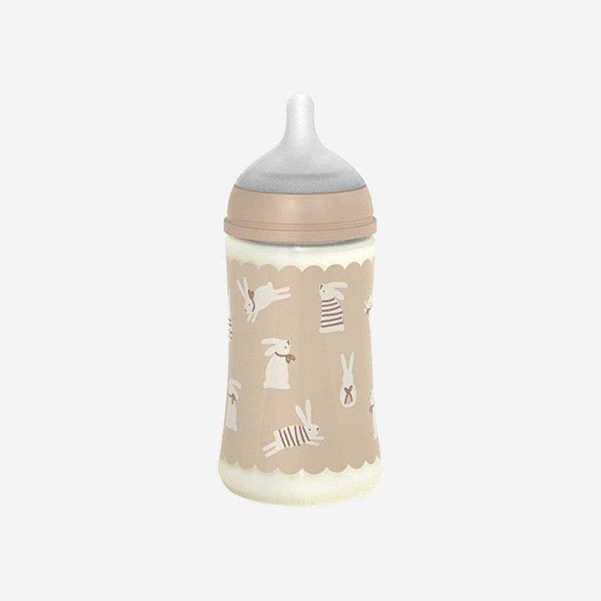 Biberón con tetina fisiológica SX PRO L 270ml Wonderland Conejos beige 