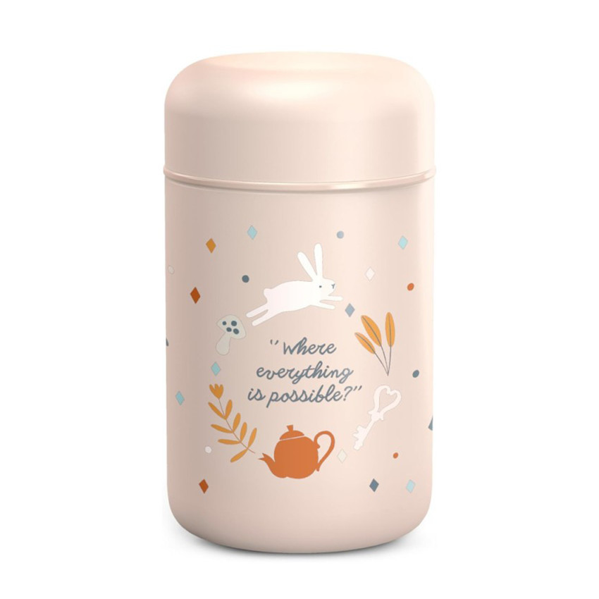 Termo papilla bebé 400ml Wonderland rosa 