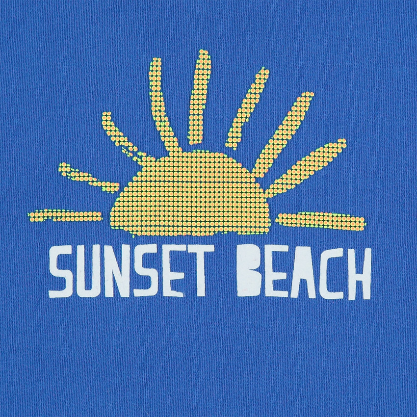 Camiseta de manga larga de punto con sol estampado 