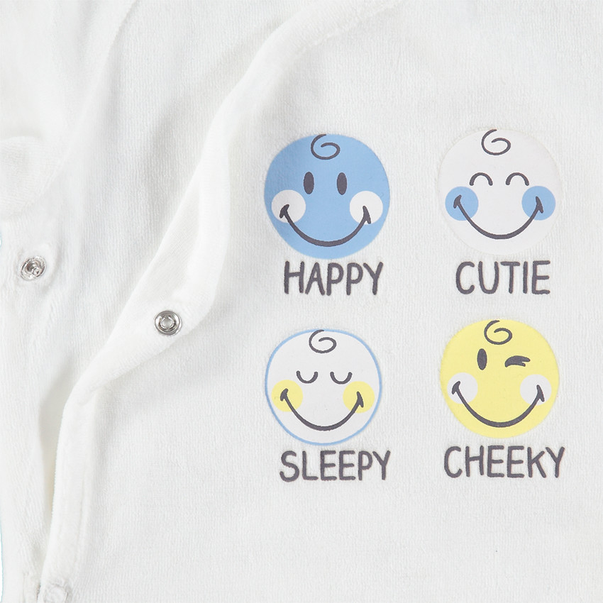 Pijama bicolor terciopelo Smiley Baby 