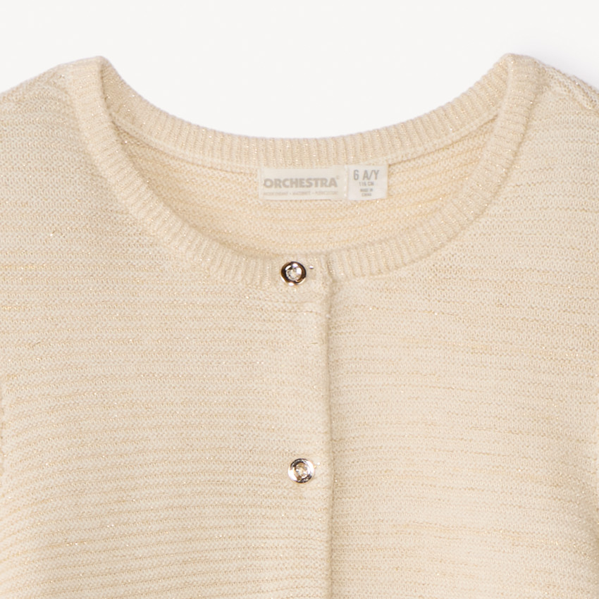 Gilet de punto fantasía con lurex para niña 