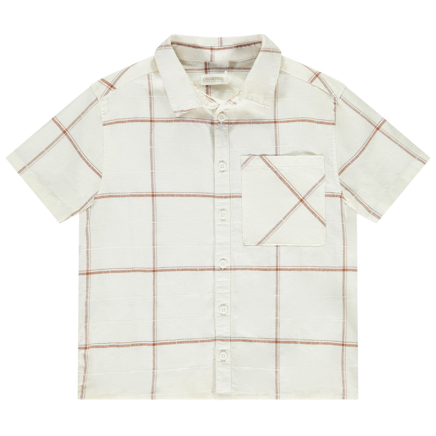 Camisa de manga corta a cuadros para niño 