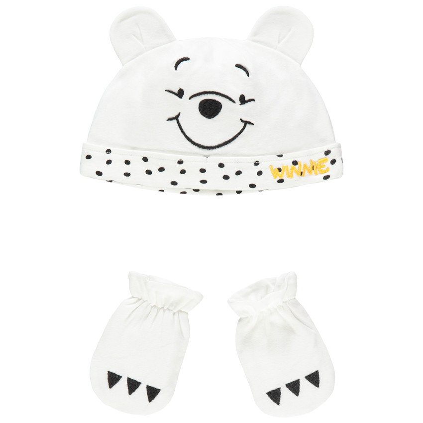 Conjunto gorro y manoplas Winnie Pooh Disney de algodón para bebé niña 