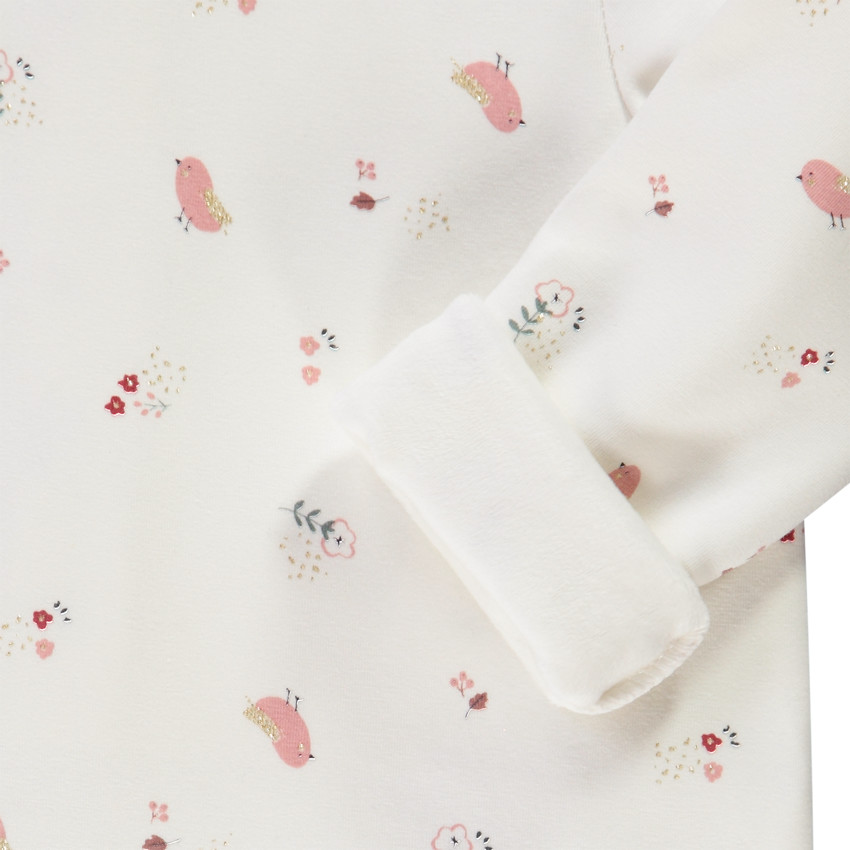 Pelele estampado para bebé niña con aperturas diferentes según la edad 