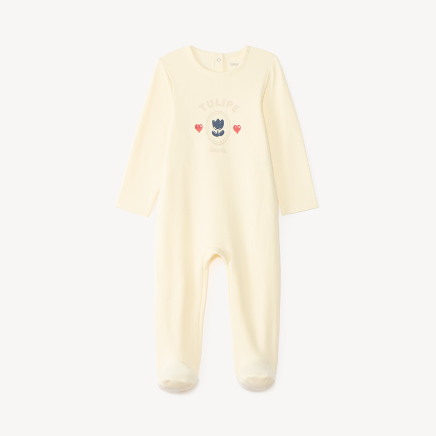 Lote de 3 pijamas para bebé niña con motivo de tulipanes (Acabados diferentes según la edad) 