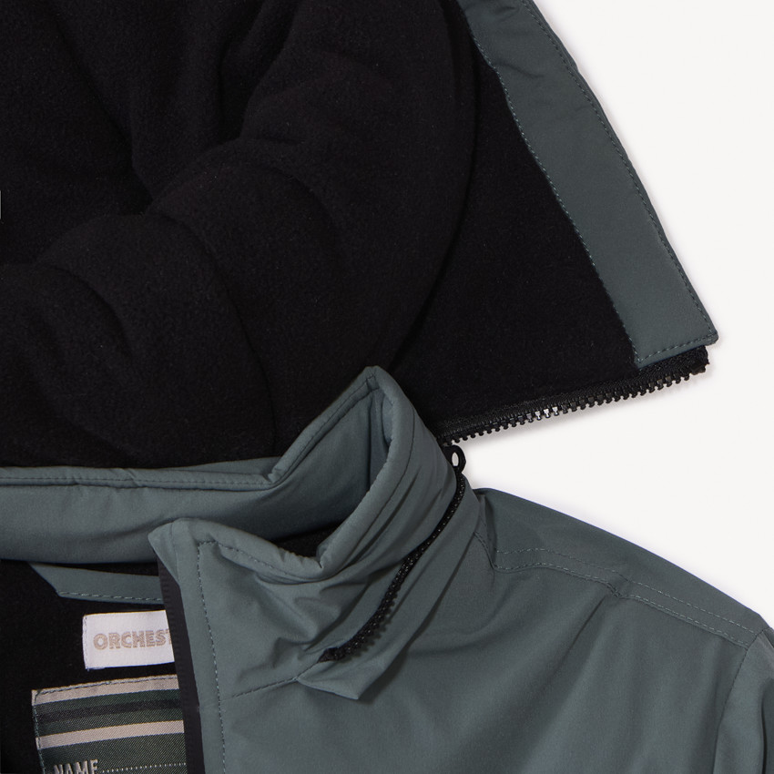 Parka acolchada con capucha desmontable para niño 