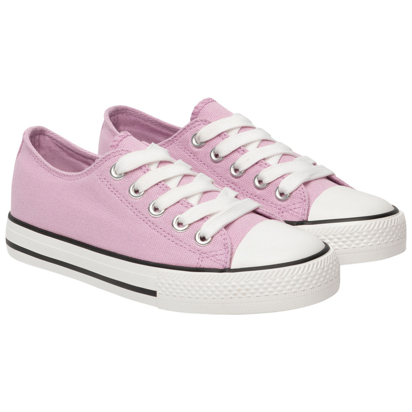 Zapatillas bajas de lona con cordones para niña 