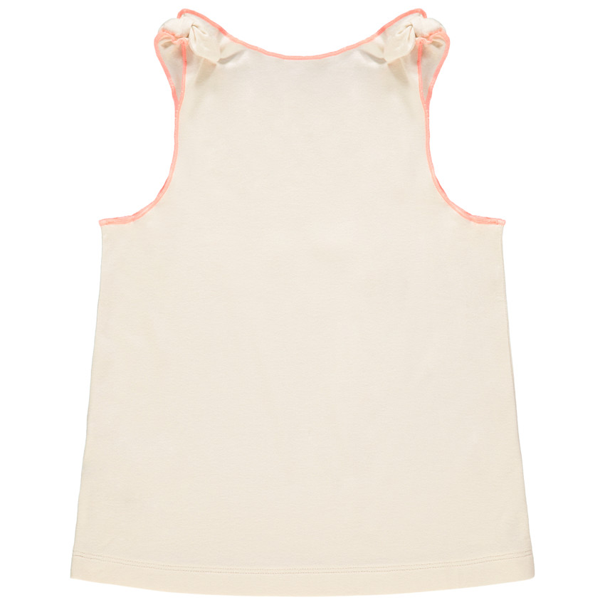 Camiseta sin mangas print niña y lazos 