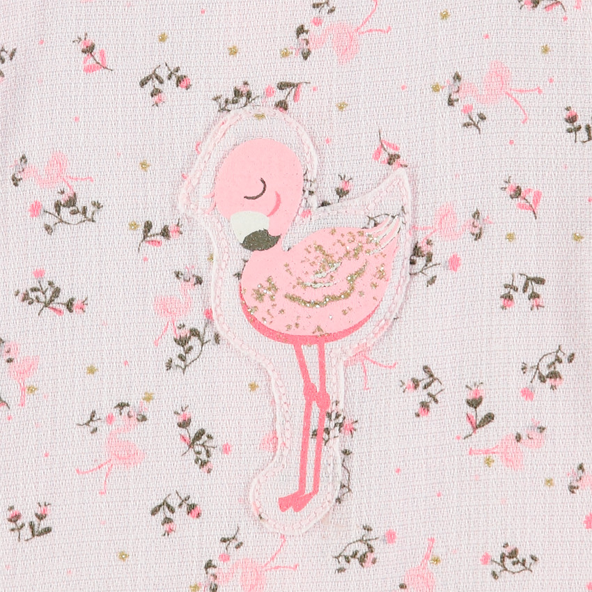 Mono corto con mangas con volantes y estampado all-over 