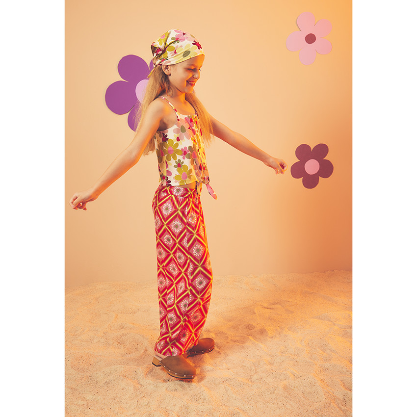 Bandana estampado flores retro para niña 