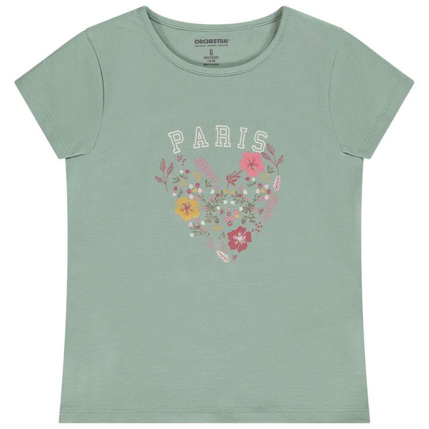 Camiseta manga corta estampado fantasía niña 