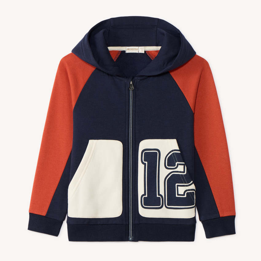 Chaleco con capucha y zip contrastado niño 
