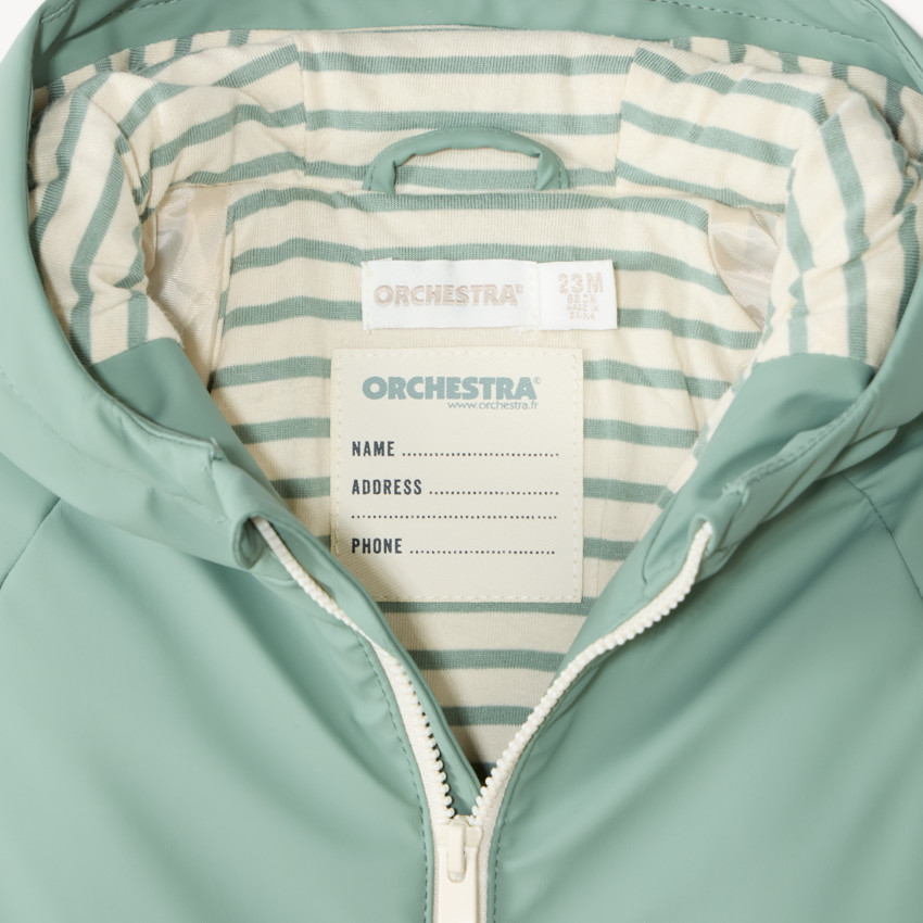 Parka impermeable para bebé niño con bolsillo divertido 