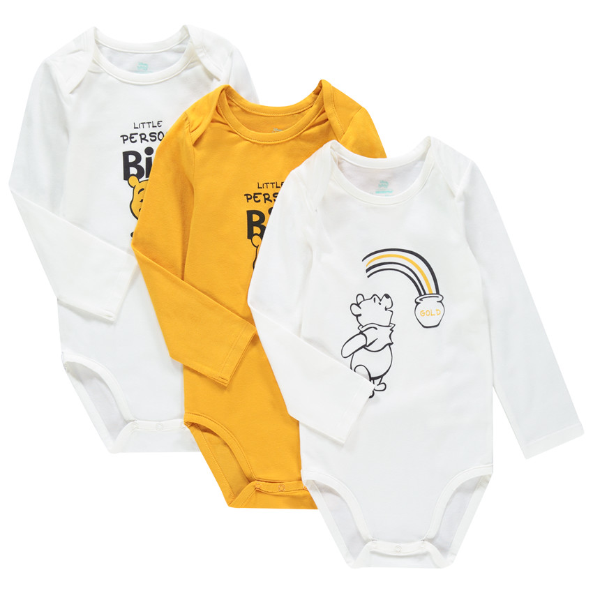 Pack de 3 bodies manga larga estampado Winnie the Pooh Disney 