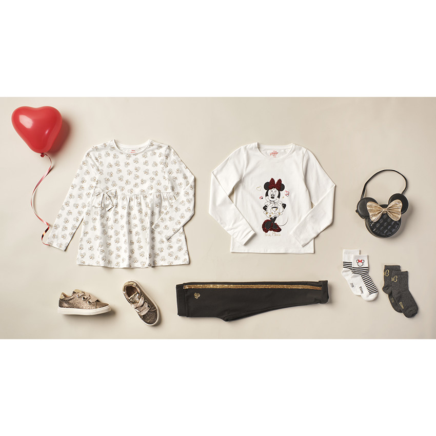 Pack de 2 pares de calcetines de rayas, lisas con  motivo  Minnie Disney  Additional Pack de 2 pares de calcetines de rayas, lisas con  motivo  Minnie Disney